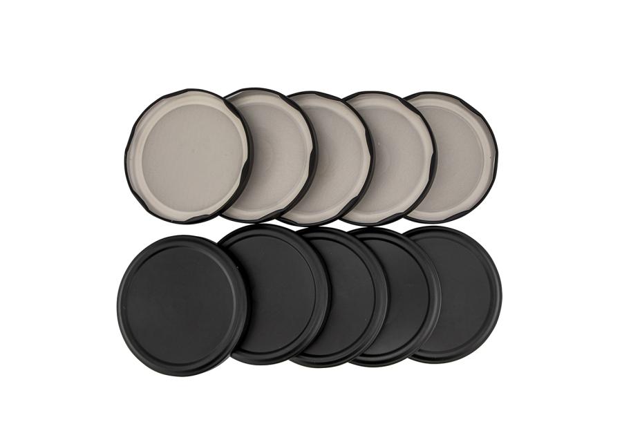 Zdjęcie: Komplet 10 zakrętek czarnych matowych fi 82 6-zaczepowych SEZON