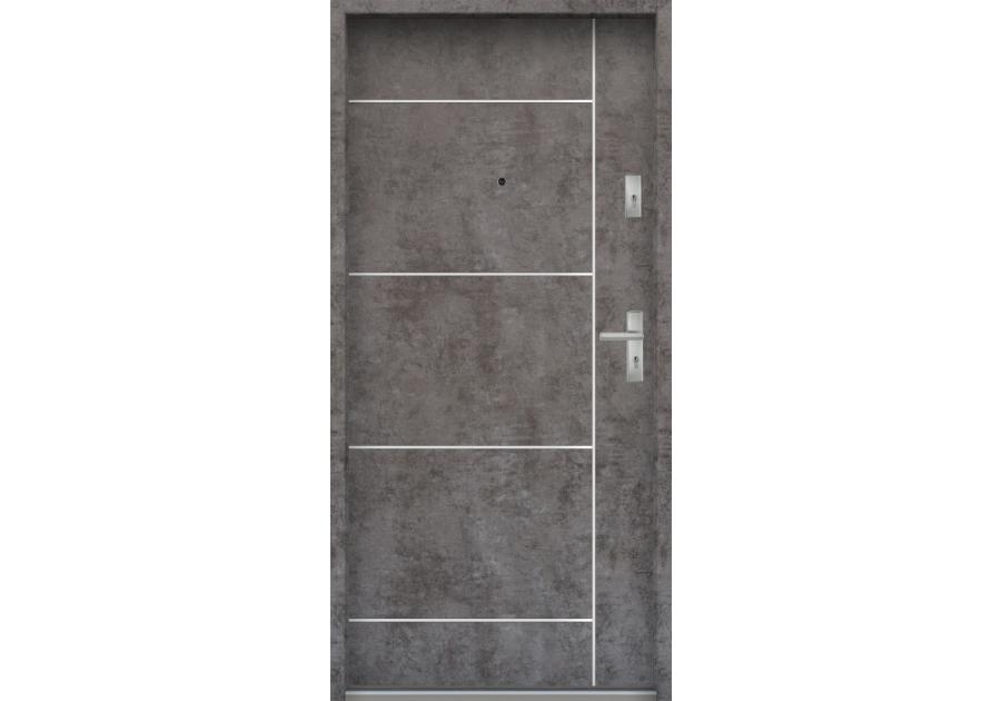 Zdjęcie: Drzwi wejściowe do mieszkań Bastion A-65 Beton ołówkowy 80 cm (NW) lewe ODP KR CENTER