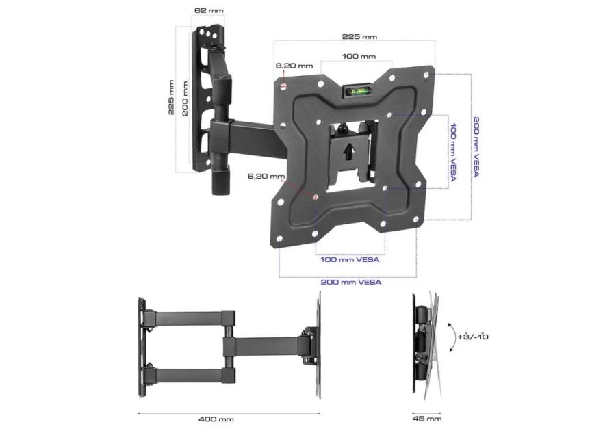 Zdjęcie: Uchwyt do telewizora LCD KG-1027 15 - 48 cali KING MOUNT