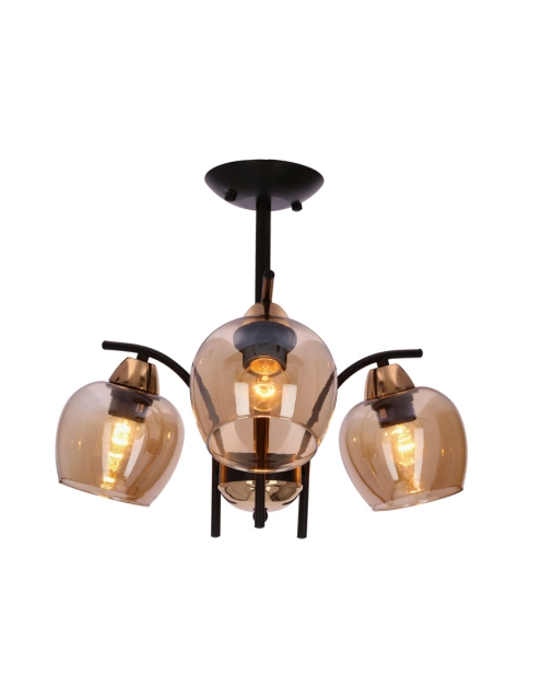 Zdjęcie: Lampa wisząca Merra 3X40 W E27 czarny bursztynowy CANDELLUX