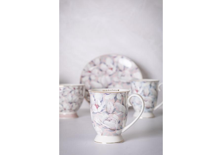 Zdjęcie: Kubek Magnolia różowa na stopce 320 ml dekoracja Moja kochana ALTOM DESIGN