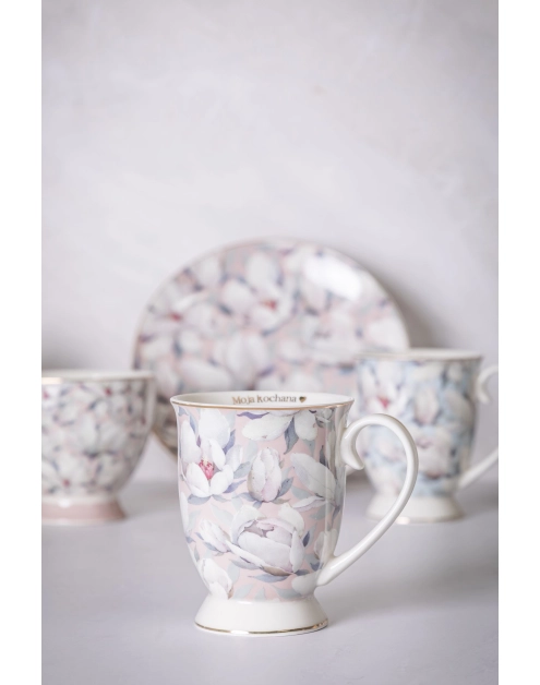 Zdjęcie: Kubek Magnolia różowa na stopce 320 ml dekoracja Moja kochana ALTOM DESIGN