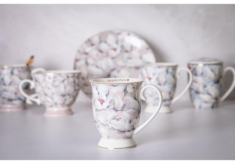 Zdjęcie: Kubek Magnolia różowa na stopce 320 ml dekoracja Moja kochana ALTOM DESIGN