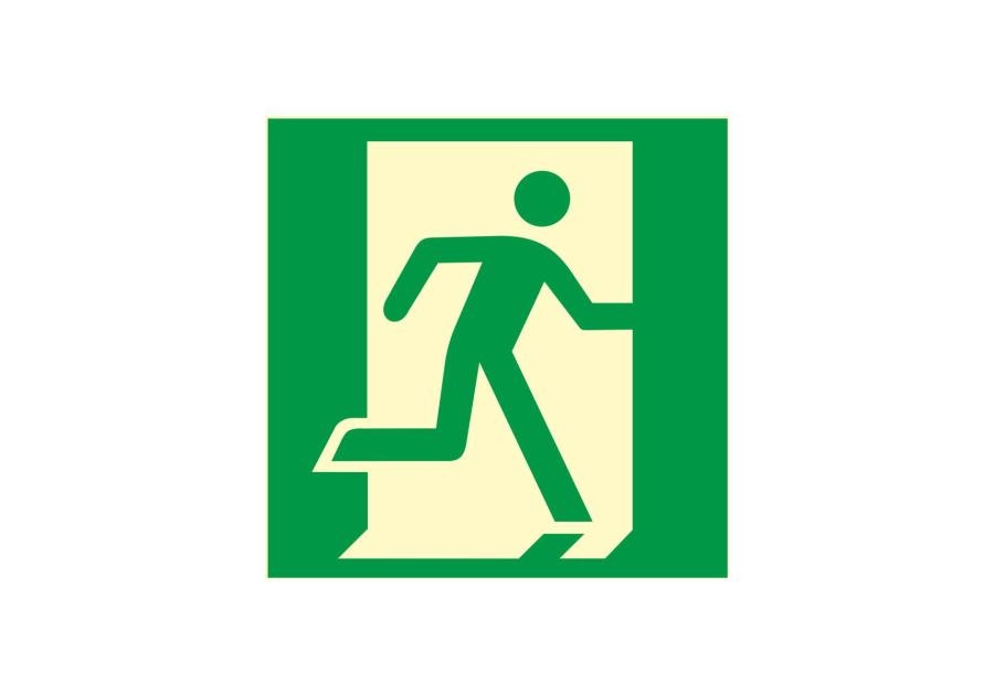 Zdjęcie: Oznaczenie "Drzwi ewakuacyjne w prawo" 15x15 cm METRO