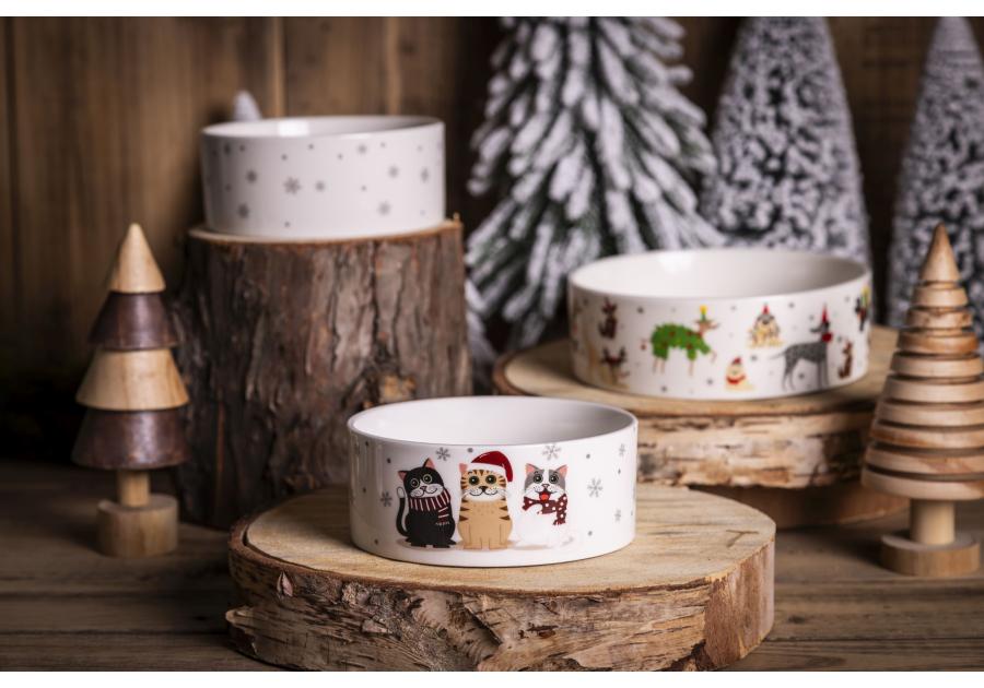 Zdjęcie: Miska dla kota 12x5 cm 330 ml dekoracja xmas cats A ALTOM DESIGN