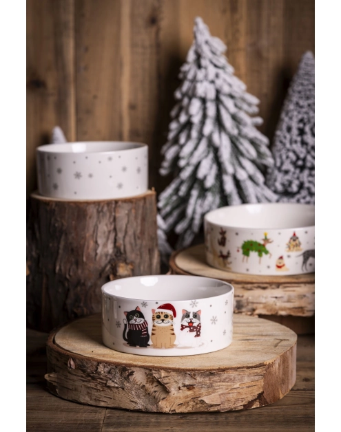 Zdjęcie: Miska dla kota 12x5 cm 330 ml dekoracja xmas cats A ALTOM DESIGN