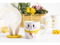 Zdjęcie: Kubek baryłka 400 ml z pokrywką silikonową uszy zająca dekoracja zajączek ALTOM DESIGN