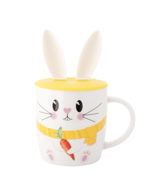 Zdjęcie: Kubek baryłka 400 ml z pokrywką silikonową uszy zająca dekoracja zajączek ALTOM DESIGN