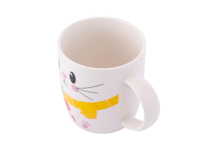 Zdjęcie: Kubek baryłka 400 ml z pokrywką silikonową uszy zająca dekoracja zajączek ALTOM DESIGN