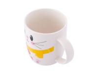 Zdjęcie: Kubek baryłka 400 ml z pokrywką silikonową uszy zająca dekoracja zajączek ALTOM DESIGN