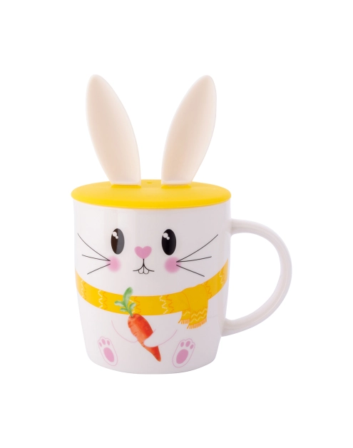 Zdjęcie: Kubek baryłka 400 ml z pokrywką silikonową uszy zająca dekoracja zajączek ALTOM DESIGN