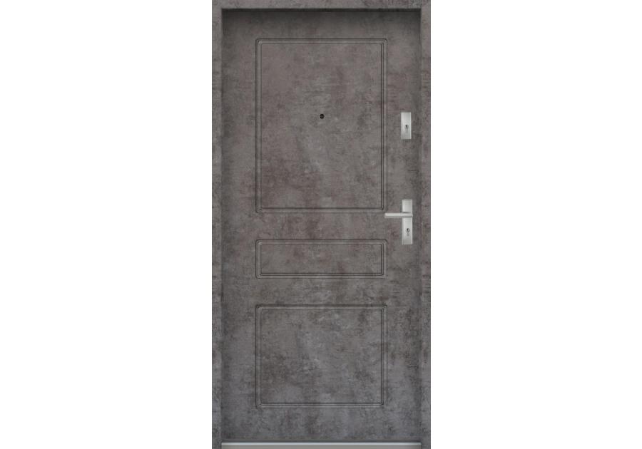 Zdjęcie: Drzwi wejściowe do mieszkań Bastion T-56 Beton ołówkowy 80 cm (NW) lewe ODO KR CENTER