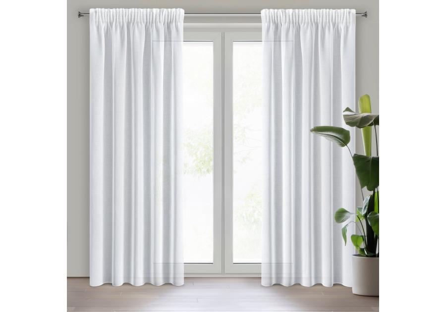 Zdjęcie: Firana gotowa LANA na taśmie 140 x 270 cm biały (373173) EUROFIRANY