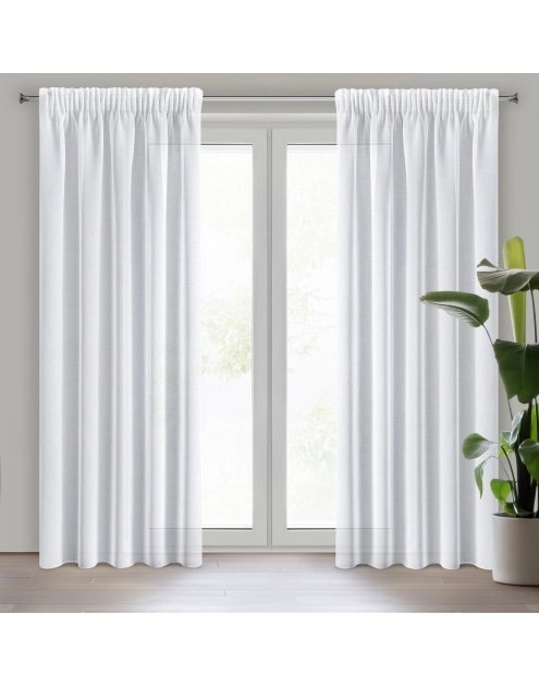 Zdjęcie: Firana gotowa LANA na taśmie 140 x 270 cm biały (373173) EUROFIRANY