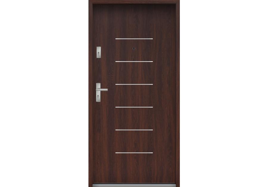 Zdjęcie: Drzwi wejściowe do mieszkań Bastion A-39 Orzech japoński 90 cm prawe ODO KR CENTER