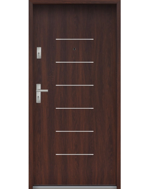 Zdjęcie: Drzwi wejściowe do mieszkań Bastion A-39 Orzech japoński 90 cm prawe ODO KR CENTER