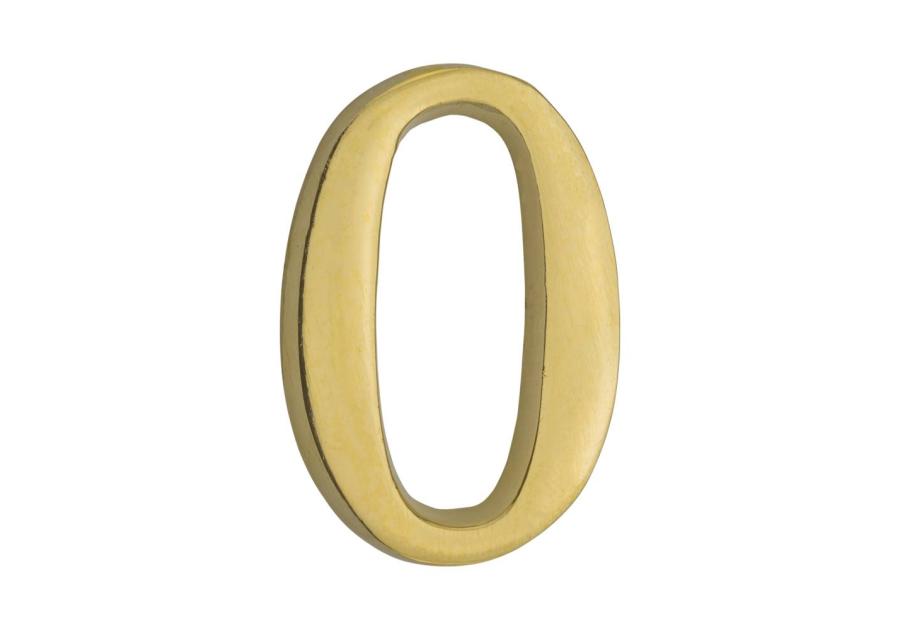 Zdjęcie: Cyfra 0 samoprzylepna mosiężna 50 mm METRO