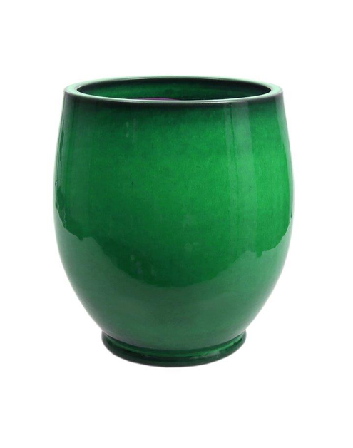 Zdjęcie: Donica ceramika szkliwiona 35x32 cm zielony CERMAX