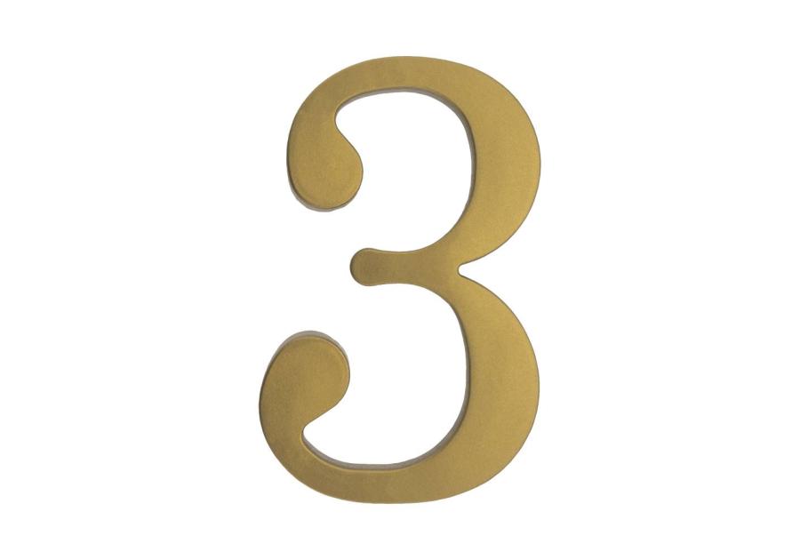 Zdjęcie: Cyfra 3 plastikowa, złota, 180 mm METRO