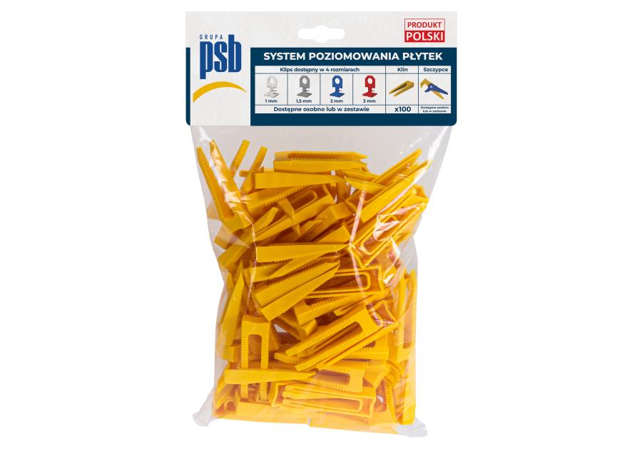 Zdjęcie: System do poziomowania kliny żółte 100 szt. PSB