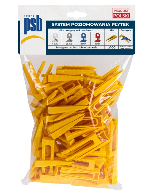 Zdjęcie: System do poziomowania kliny żółte 100 szt. PSB