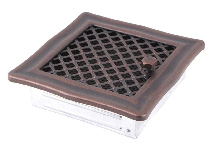 Zdjęcie: Kratka kominkowa wentylacyjna Deco 16x16 cm z żaluzją miedziana patyna PARKANEX