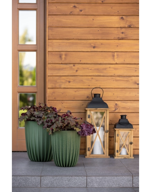 Zdjęcie: Doniczka Mira Eco wood 390 mm zielony leśny LAMELA