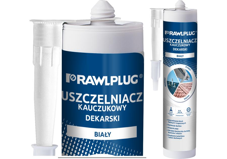 Zdjęcie: Uszczelniacz dekarski kauczukowy R-SL-DEK biały 300 ml RAWLPLUG