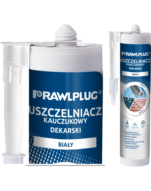 Zdjęcie: Uszczelniacz dekarski kauczukowy R-SL-DEK biały 300 ml RAWLPLUG