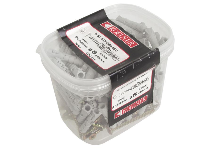 Zdjęcie: Kołek rozporowy FIX 8x40 mm z wkrętem 4,0x60 mm 100 szt. RAWLPLUG