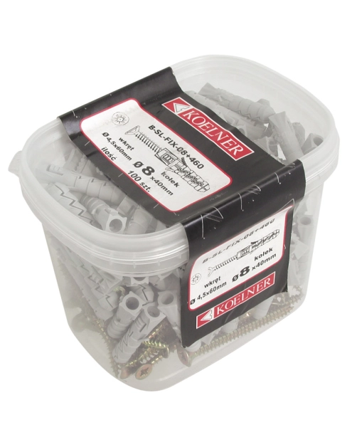 Zdjęcie: Kołek rozporowy FIX 8x40 mm z wkrętem 4,0x60 mm 100 szt. RAWLPLUG