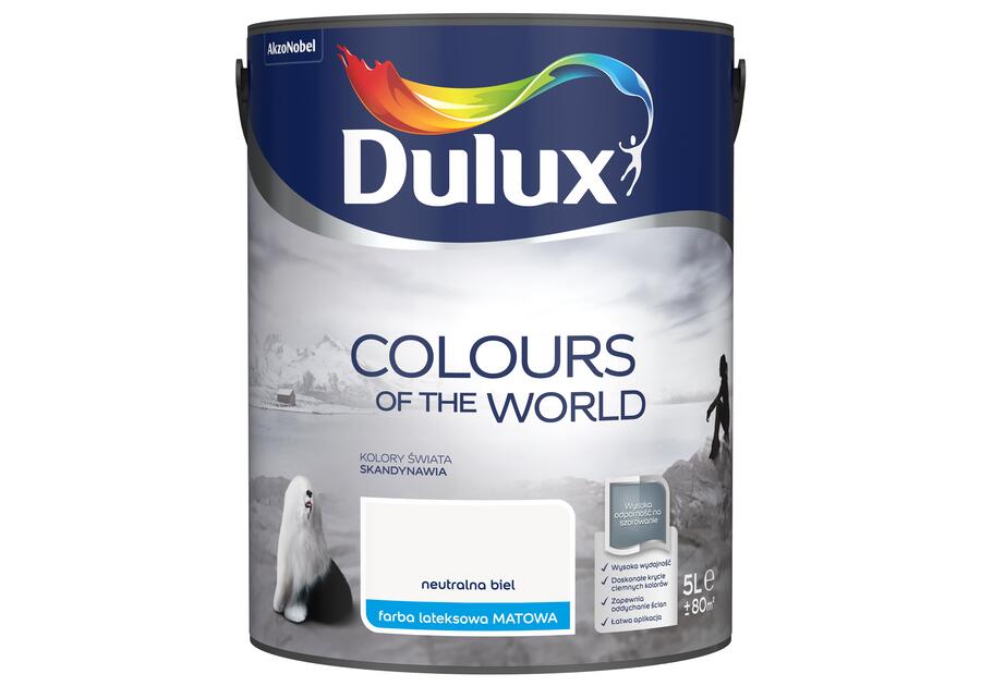 Zdjęcie: Farba lateksowa Kolory Świata neutralna biel 5 L DULUX