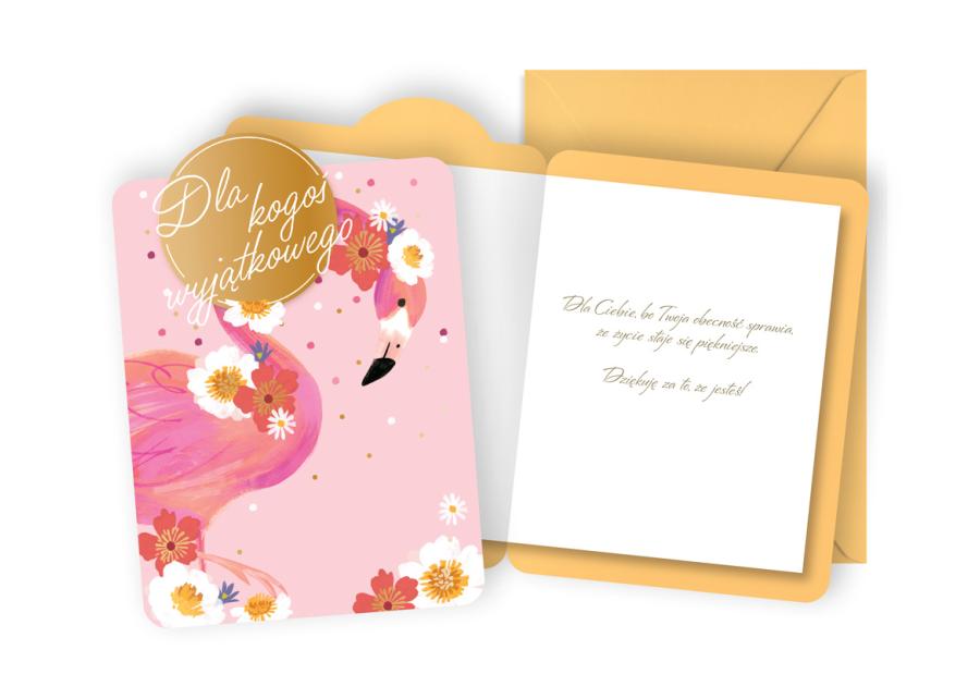Zdjęcie: Karnet DK-1203 Ogólne - flaming, kwiaty KUKARTKA