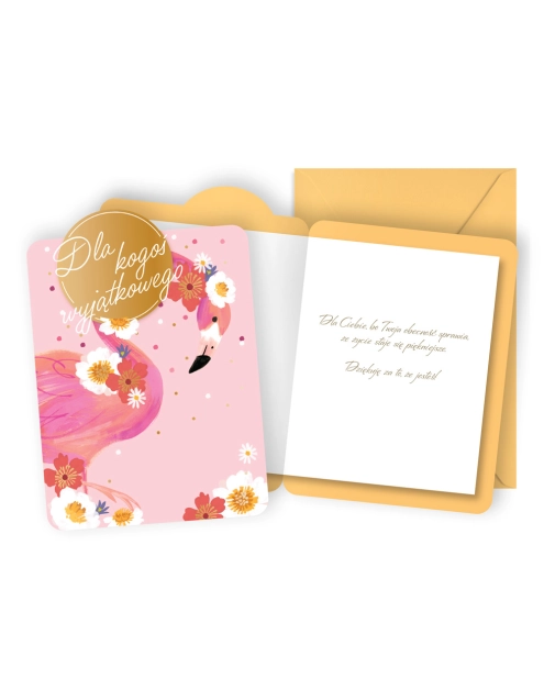 Zdjęcie: Karnet DK-1203 Ogólne - flaming, kwiaty KUKARTKA