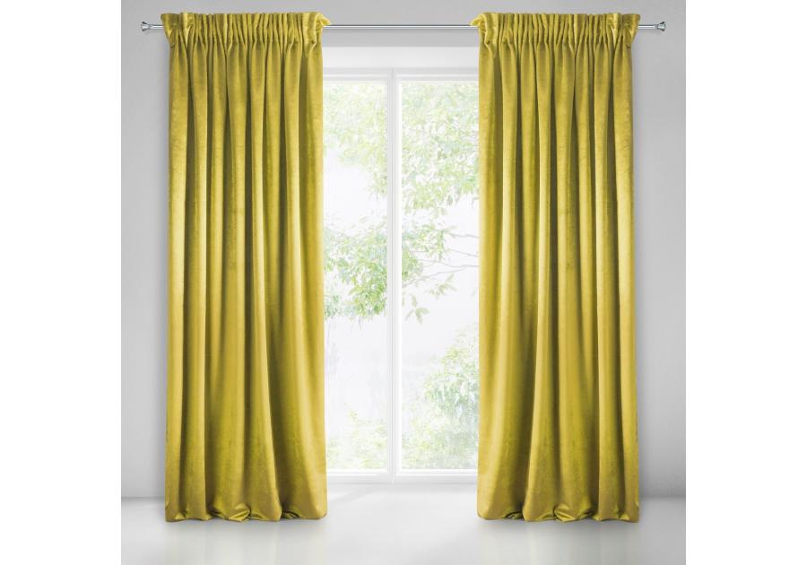 Zdjęcie: Zasłona gotowa Sarah na taśmie 140x270 cm musztardowy EUROFIRANY