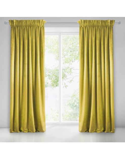 Zdjęcie: Zasłona gotowa Sarah na taśmie 140x270 cm musztardowy EUROFIRANY