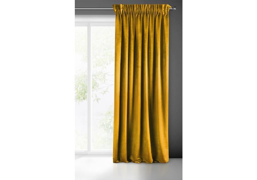 Zdjęcie: Zasłona gotowa Sarah na taśmie 140x270 cm musztardowy EUROFIRANY