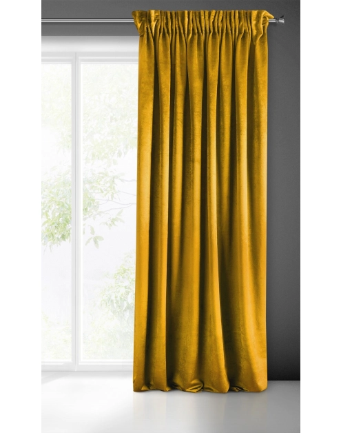 Zdjęcie: Zasłona gotowa Sarah na taśmie 140x270 cm musztardowy EUROFIRANY