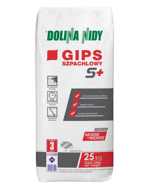 Zdjęcie: Gips szpachlowy S+, 25 kg DOLINA NIDY
