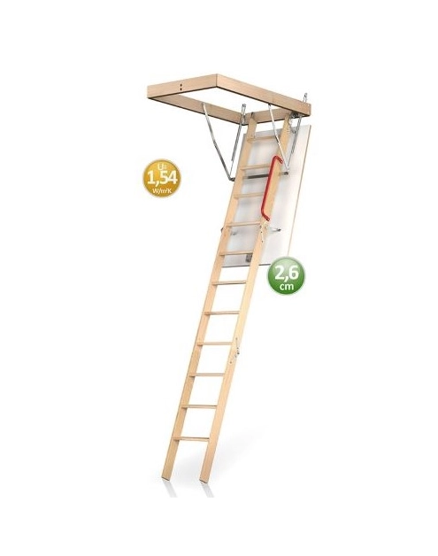 Zdjęcie: Schody strychowe OptiStep OLO 70x120 cm klapa biała KRONMAT