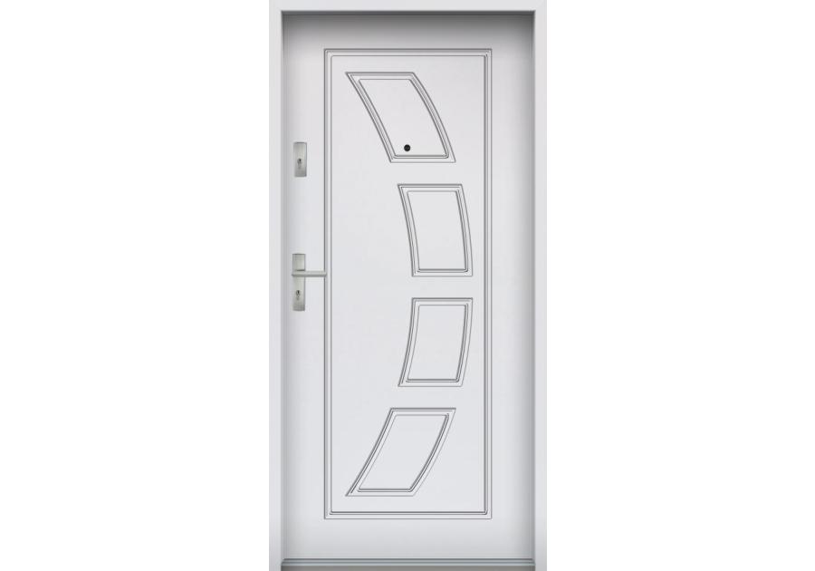 Zdjęcie: Drzwi wejściowe do mieszkań Bastion T-17 Biały 80 cm (NW) prawe ODO KR CENTER