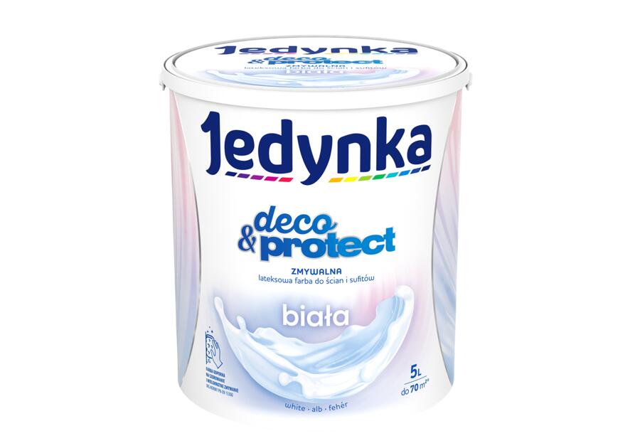 Zdjęcie: Farba lateksowa Deco&Protect biała 5 L JEDYNKA