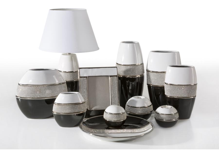 Zdjęcie: Wazon dekoracyjny Nessi 17x11x30 cm biało-czarny EUROFIRANY