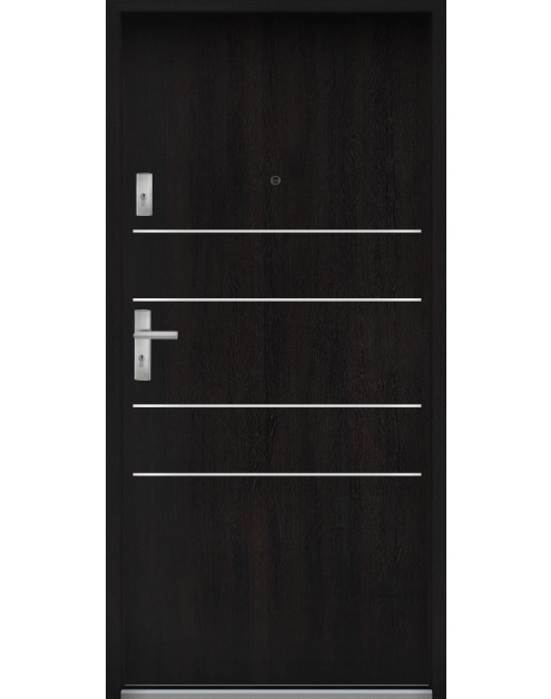 Zdjęcie: Drzwi wejściowe do mieszkań Bastion A-30 Heban 80 cm (NW) prawe ODR KR CENTER