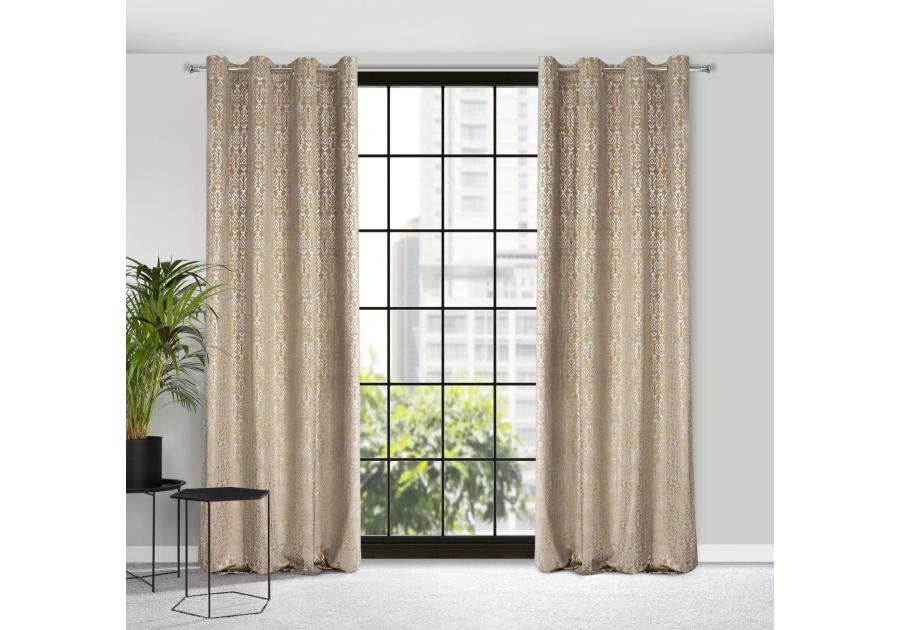 Zdjęcie: Zasłona gotowa Laura 140x250 cm beżowy EUROFIRANY