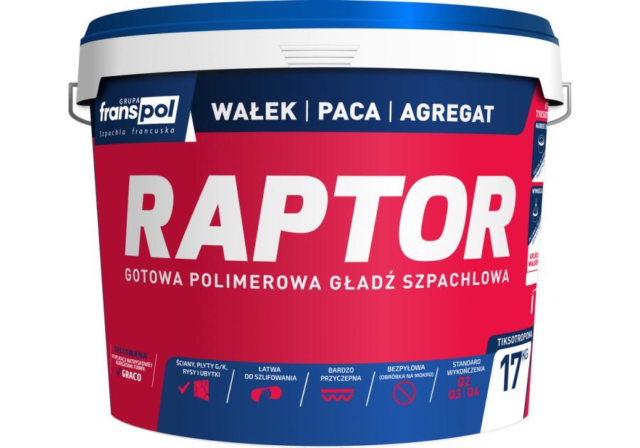 Zdjęcie: Gładź szpachlowa Raptor 17 kg FRANS-POL
