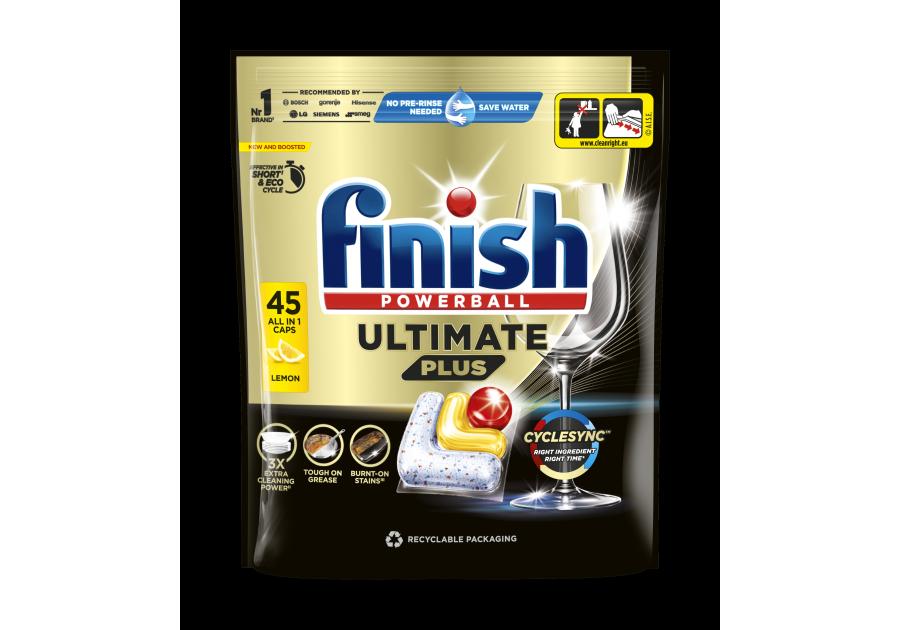Zdjęcie: Kapsułki do zmywarki Finish Powerball Ultimate Plus 45 sztuk FINISH