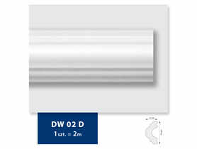 Listwa ścienna z polimeru HD 2 m DW02D biała 2,5 x 1,5 cm DMS