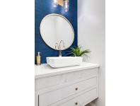 Zdjęcie: Wysoka bateria umywalkowa Gabro biały/miedź INVENA