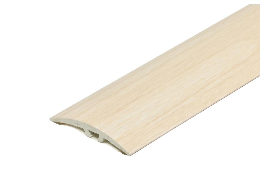 Zdjęcie: Kształtownik PVC wcisk szeroki 40 mm 2w1 L= 2,70 m Dąb Biały okleina mat CEZAR